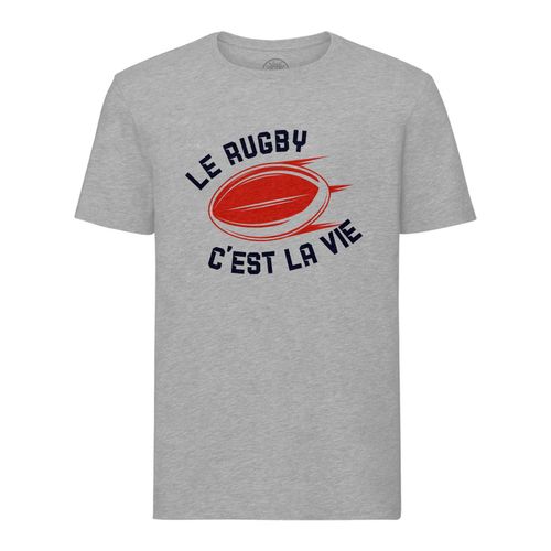 T-Shirt Homme Col Rond Le Rugby C'est La Vie Sport Xv Ballon Stade France