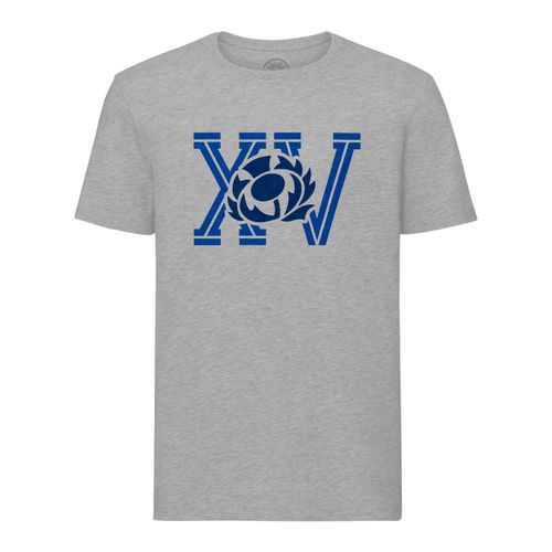 T-Shirt Homme Col Rond Xv Ecosse Rugby Sport Ballon Equipe