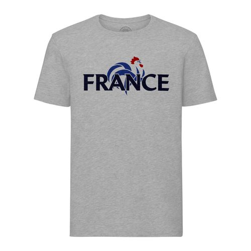 T-Shirt Homme Col Rond France Equipe Nationale Sport Foot Ballon