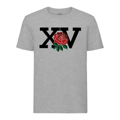 T-Shirt Homme Col Rond Xv Angleterre Rugby Sport Ballon Equipe