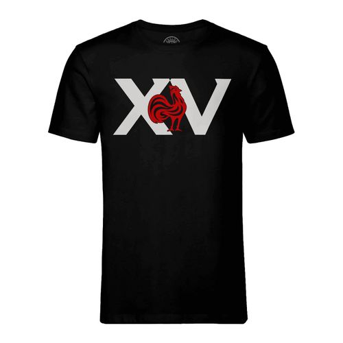 T-Shirt Homme Col Rond Xv France Rugby Sport Ballon Equipe