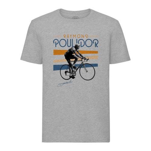 T-Shirt Homme Col Rond Raymond Poulidor Vintage Vélo France Cyclisme Tour