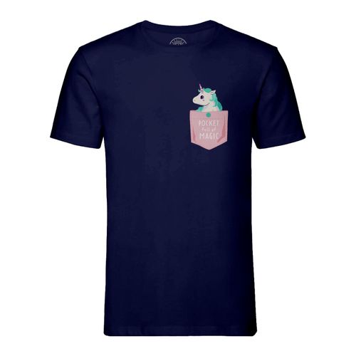 T-Shirt Homme Col Rond Poche Pocket Full Of Magic Licorne Magie Dessin