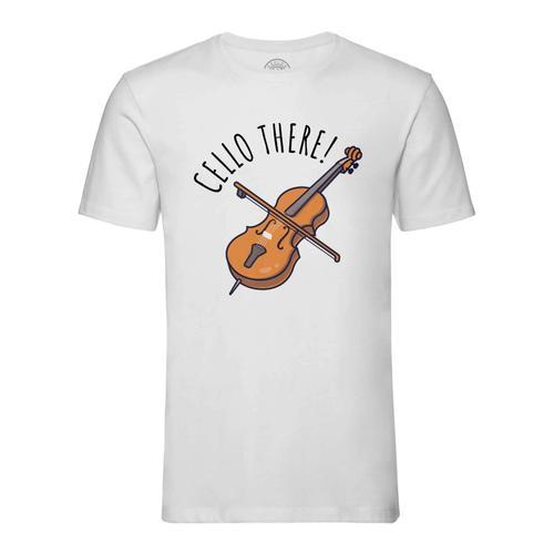 T-Shirt Homme Col Rond Cello There Violoncelle Musique Musicien Instrument