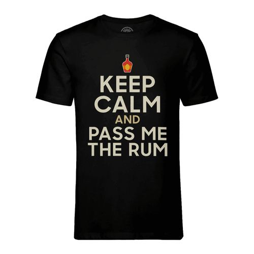 T-Shirt Homme Col Rond Keep Calm And Pass Me The Rum Parodie Angleterre Rhum