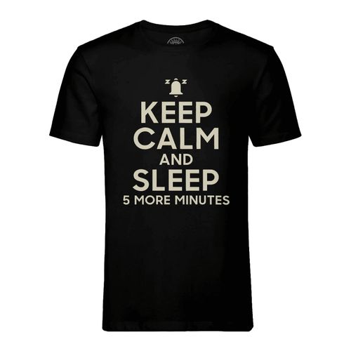 T-Shirt Homme Col Rond Keep Calm And Sleep 5 More Minutes Parodie Angleterre Humour
