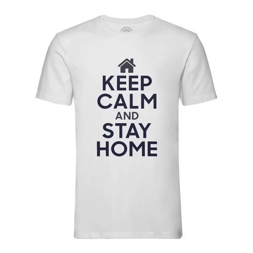 T-Shirt Homme Col Rond Keep Calm And Stay Home Parodie Angleterre Covid