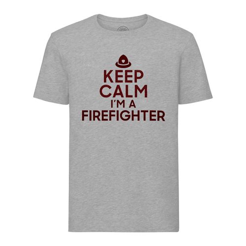 T-Shirt Homme Col Rond Keep Calm I'm A Firefighter Parodie Métier Job Pompier