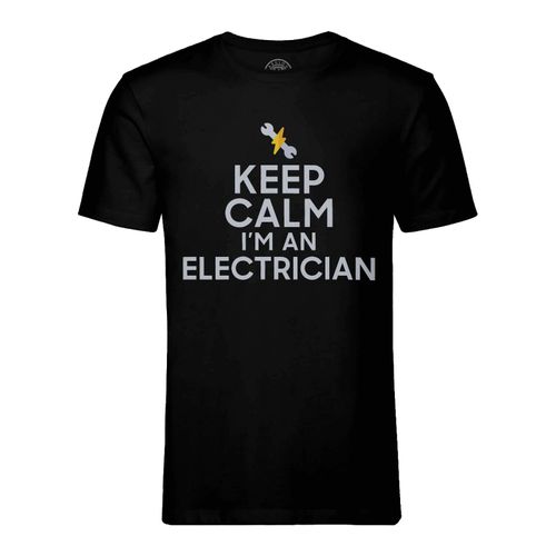 T-Shirt Homme Col Rond Keep Calm I'm An Electrician Parodie Métier Job Electricien