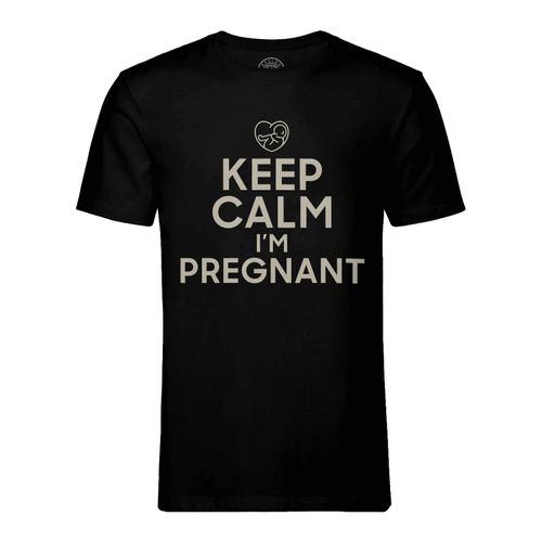 T-Shirt Homme Col Rond Keep Calm I'm Pregnant Enceinte Mère Future Maman