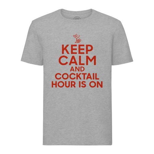 T-Shirt Homme Col Rond Keep Calm And Cocktail Hour Is On Parodie Angleterre Apéro
