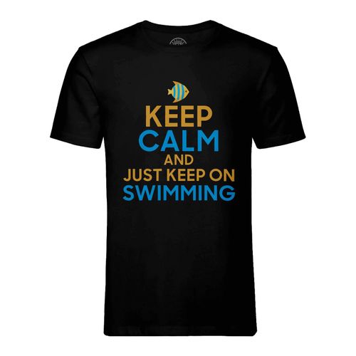 T-Shirt Homme Col Rond Keep Calm And Keep On Swimming Angleterre Mer Plongée
