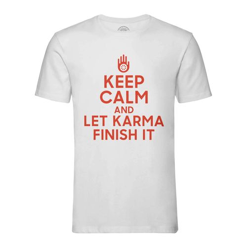 T-Shirt Homme Col Rond Keep Calm And Let Karma Finish It Inde Yoga Meditation
