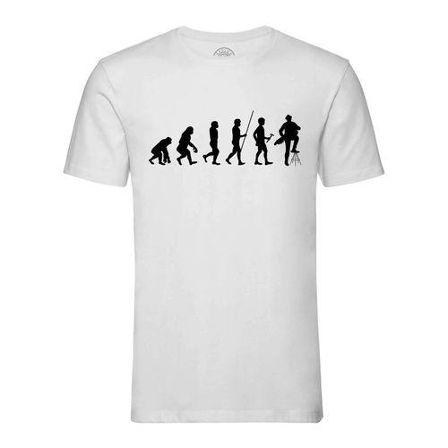 T-Shirt Homme Col Rond Evolution Vielle À Roue Musique Instrument Musicien
