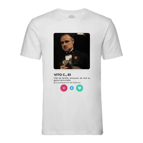 T-Shirt Homme Col Rond Vito Corleone Parrain Mafia Réseau Social Rencontre Amour