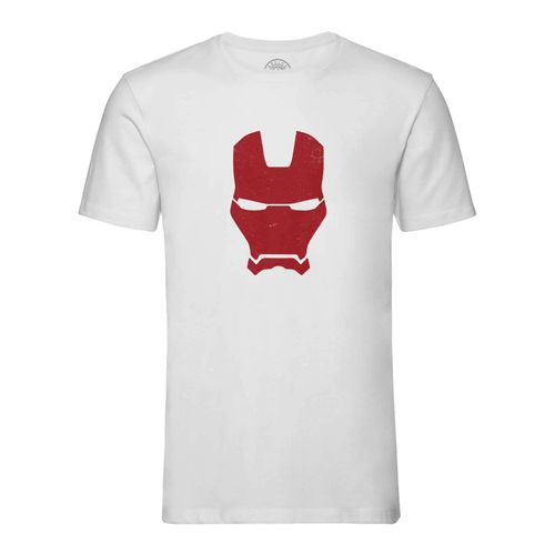 T-Shirt Homme Col Rond Iron Man Masque Super Héros Bd Film Geek