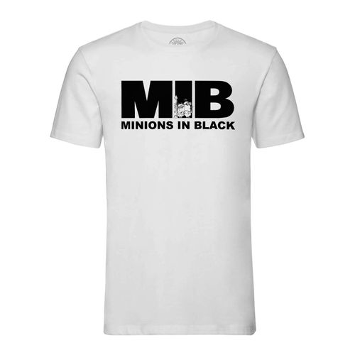 T-Shirt Homme Col Rond Mib Minions In Black Parodie Film Anime