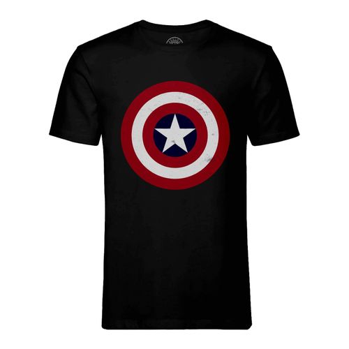 T-Shirt Homme Col Rond Captain America Logo Super Héros Bd Film Geek