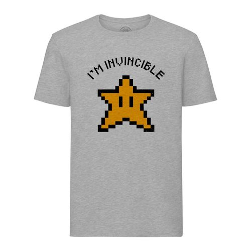 T-Shirt Homme Col Rond Etoile Mario Invincible Jeux Vidéo Retro Gaming Vintage