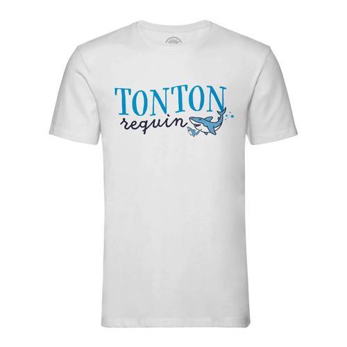 T-Shirt Homme Col Rond Tonton Requin Famille Mignon Animal