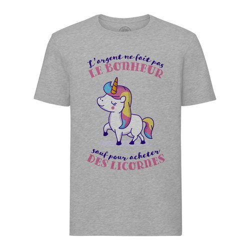 T-Shirt Homme Col Rond Licorne - L'argent Ne Fait Pas Le Bonheur Animal Mignon