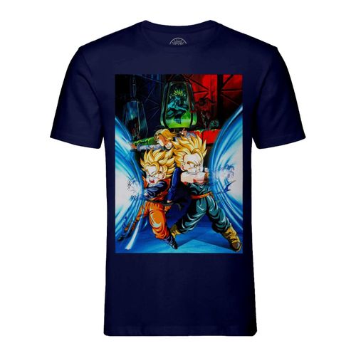 T-Shirt Homme Col Rond Dragon Ball Z Sangohan Gotenks C18 Cyborg Kameha