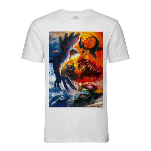 T-Shirt Homme Col Rond Pokemon Derniere Evolution Manga Anime