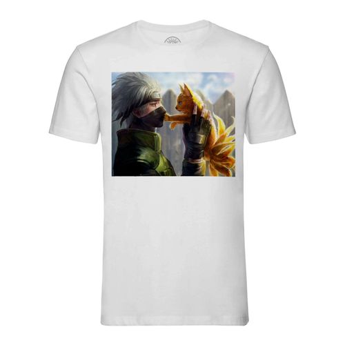 T-Shirt Homme Col Rond Kakashi Avec Naruto Petits Renard Manga Ninja Kawai