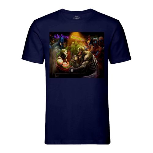 T-Shirt Homme Col Rond Bras De Fer Entre Super Vilain Batman Superman Hulk Deadpool Bayne Carnage Comics