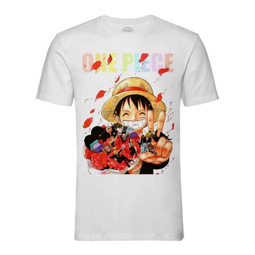 T-Shirt Homme Col Rond Luffy Chapeau De Paille Romantique Manga One Piece