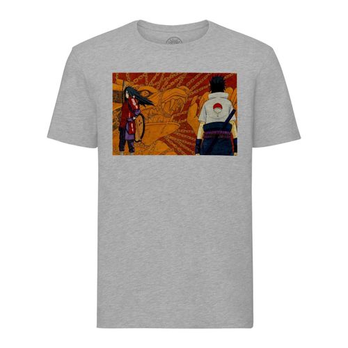 T-Shirt Homme Col Rond Uchihua Madara Sasuke Kyubi Naruto Manga Shonen Japon