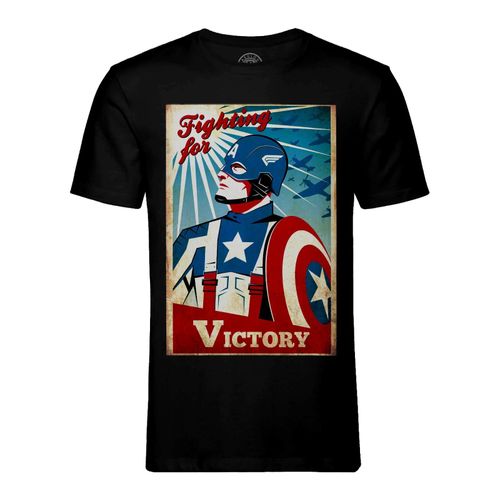 T-Shirt Homme Col Rond Captain America Vintage Super Heros