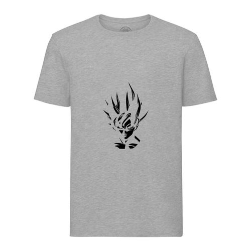 T-Shirt Homme Col Rond Dragon Ball Son Goku Noir Et Blanc Anime Manga Japon