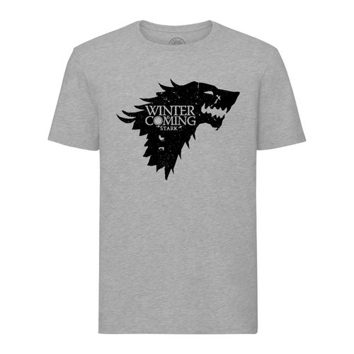 T-Shirt Homme Col Rond Game Of Thrones House Stark Winter Is Coming Wolf