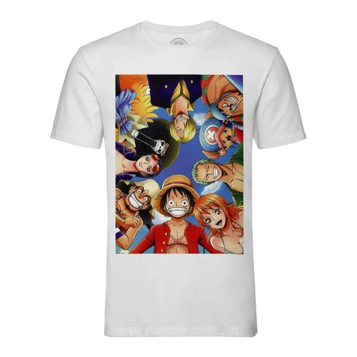 T-Shirt Homme Col Rond One Piece Equipage Pirate Selfie Manga Anime Japon