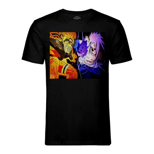 T-Shirt Homme Col Rond Naruto Transformation Kyuubi Sasuke Uchihua Sceau Maudit