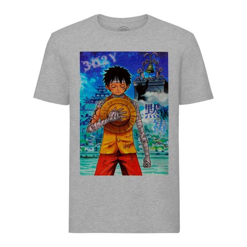 T-Shirt Homme Col Rond Dans Deux Ans One Piece Recueillement Ace Poing Argent Manga
