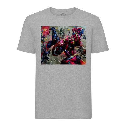 T-Shirt Homme Col Rond Captain America Civil War Bande Dessinee Comics