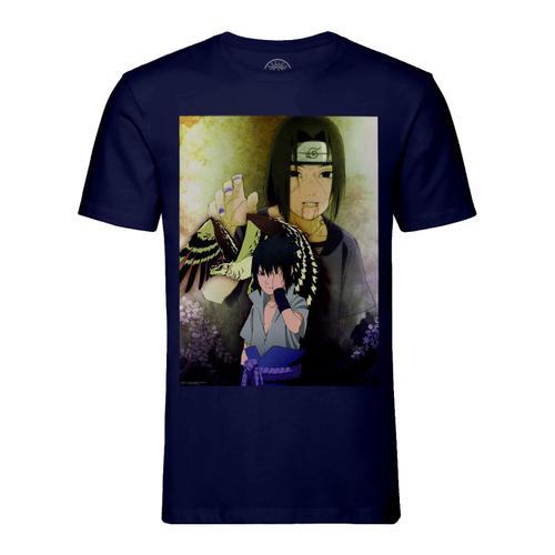 T-Shirt Homme Col Rond Sasuke Itachi Huchiha Naruto Manga Anime