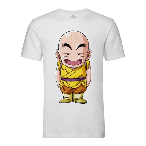 T-Shirt Homme Col Rond Dragon Ball Z Krillin Jaune Japon Anime Manga