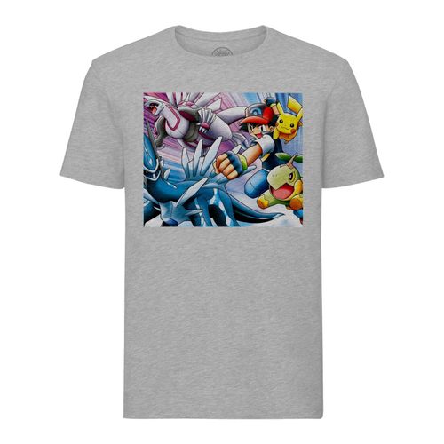 T-Shirt Homme Col Rond Pokemon Attaque Manga Anime Jeux Video