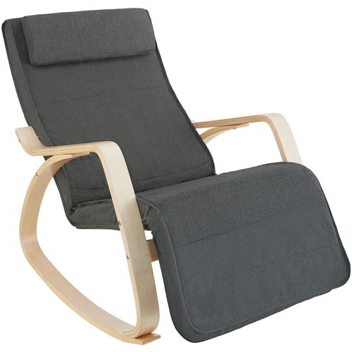 Fauteuil Siège À Bascule Lounge Confortable Au Design Élégant Ergonomique Gris Helloshop26 08_0000247
