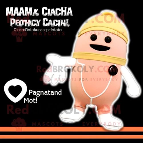 Personnage De Costume De Mascotte Redbrokoly Peach Champagne Habillé D'un Maillot De Bain Une Pièce Et De Mitaines