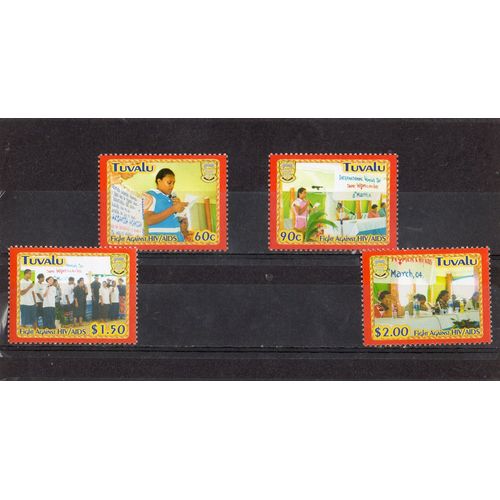 Tuvalu Timbres Lutte Contre Le Sida-Hiv 2004