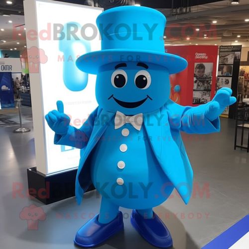 Personnage De Costume De Mascotte Redbrokoly Pendentif Bleu Ciel Habillé D'un Gilet Et De Chapeaux