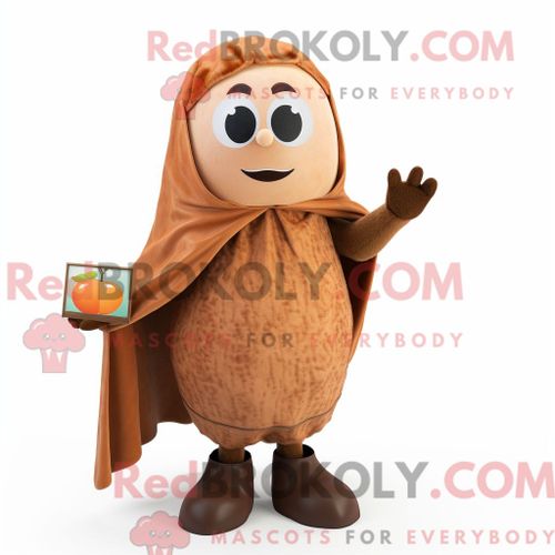 Costume De Mascotte Redbrokoly D Officier De Police Peach Habillé D Une Chemise De Rugby Et De Bonnets