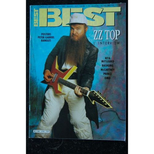 Best 219 Octobre 1986 Zz Top Rita Mitsouko Alain Bashung Mccartney Prince + Posters Peter Gabriel Bangles