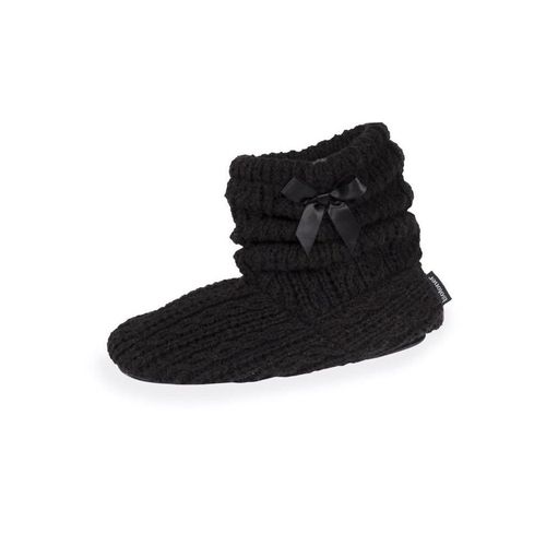 Isotoner Chaussons Botillons Tricot Et Noeud Noir