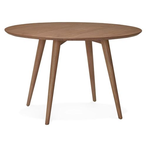 Table À Dîner Ronde 'swedy' En Bois Noyer Style Scandinave - Ø 120 Cm