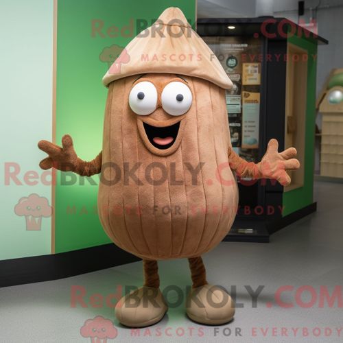 Costume De Mascotte Redbrokoly De Béret Vert Olive Personnage Habillé D Une Chemise Habillée Et D Épingles À Cheveux